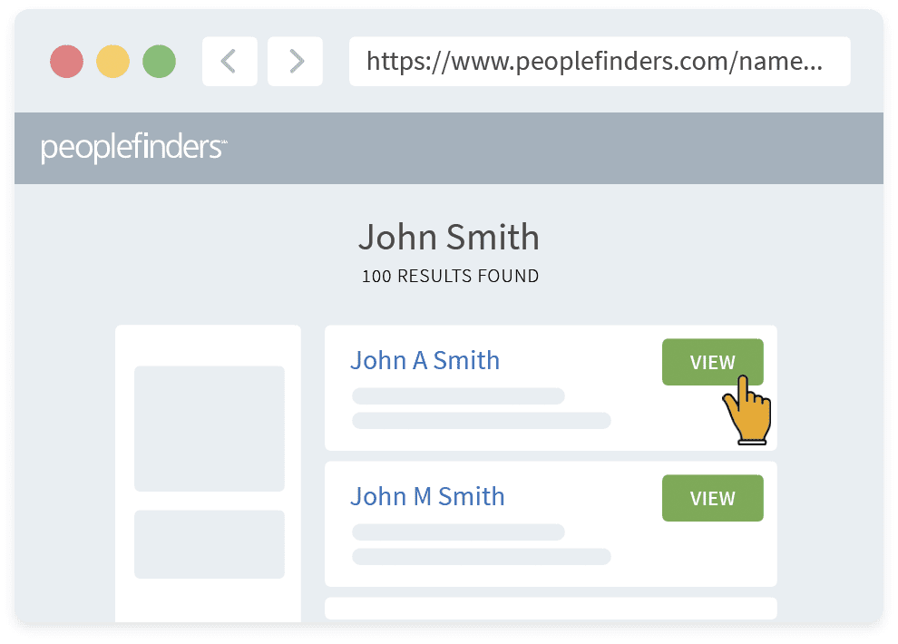 Find your name in the Person Search Results list and click the View Profile button