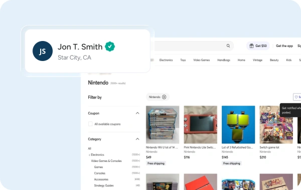 Digital footprint monitoring interface displaying public record updates and identity change notifications