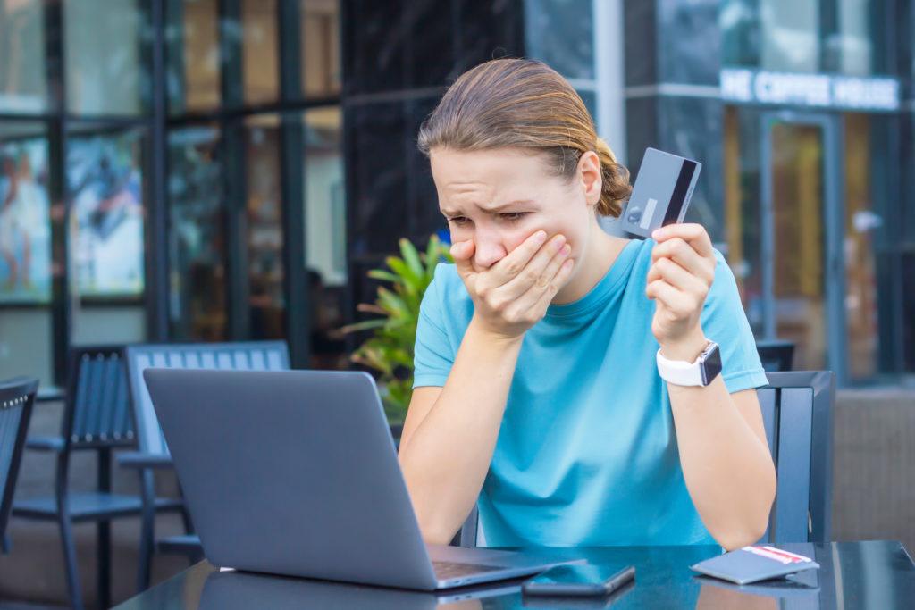 woman realizing she got scammed on craigslist